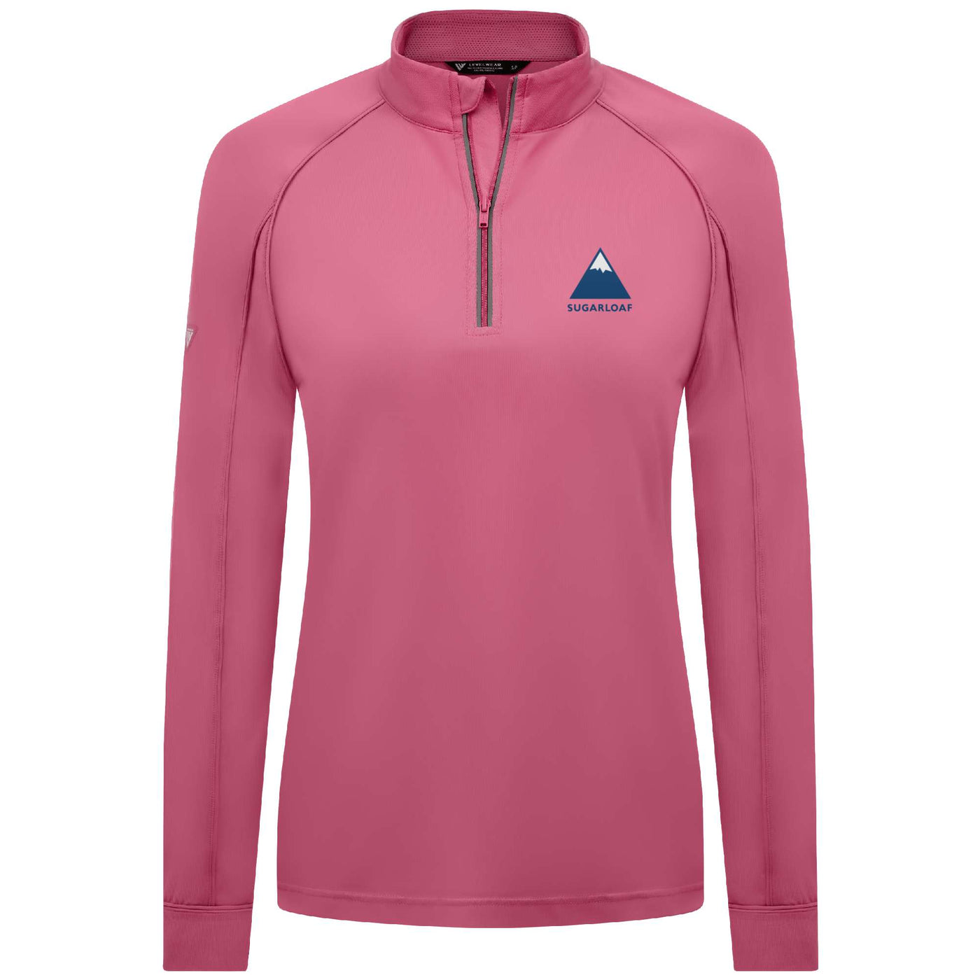 Sugarloaf Women's Lightweight 1/4 Zip Full Color Small Chest Logo DEEP PINK