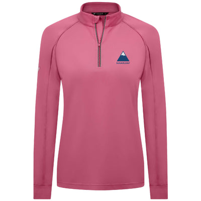 Sugarloaf Women's Lightweight 1/4 Zip Full Color Small Chest Logo DEEP PINK