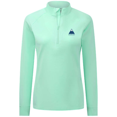 Sugarloaf Women's Midweight 1/4 Zip Full Color Small Chest Logo BEACH GLASS-MINT