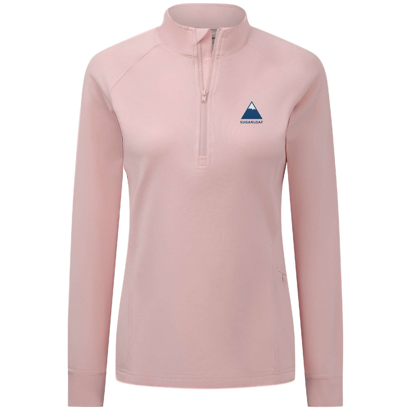 Sugarloaf Women's Midweight 1/4 Zip Full Color Small Chest Logo MAUVE PINK