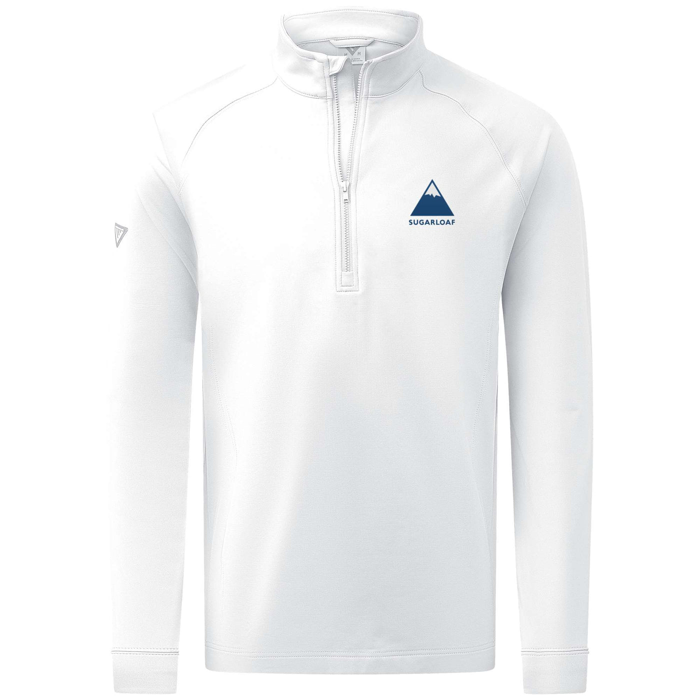 Sugarloaf Men's Midweight 1/4 Zip Full Color Small Chest Logo WHITE