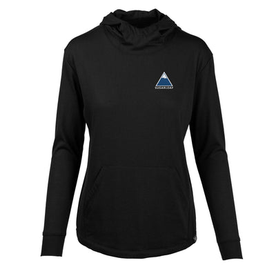 Sugarloaf Women's Lightweight Tech Hoody Full Color Small Chest Logo BLACK