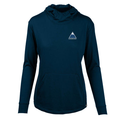 Sugarloaf Women's Lightweight Tech Hoody Full Color Small Chest Logo SOLID NAVY