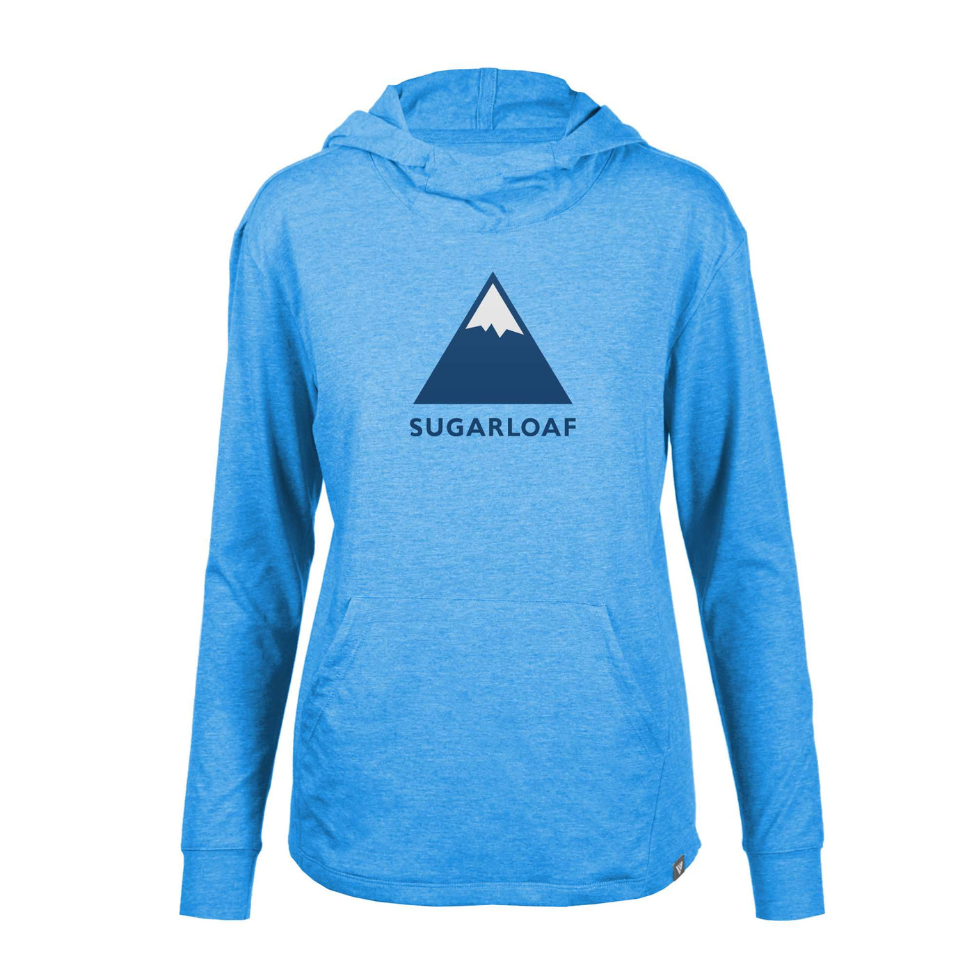 Sugarloaf Women's Lightweight Tech Hoody Full Color Chest Logo HEATHER BLUE ORCHID