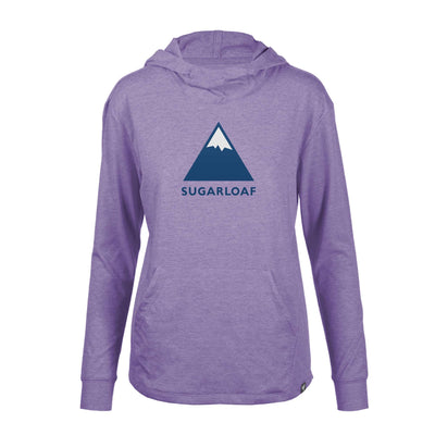 Sugarloaf Women's Lightweight Tech Hoody Full Color Chest Logo HEATHER PURPLE REIGN