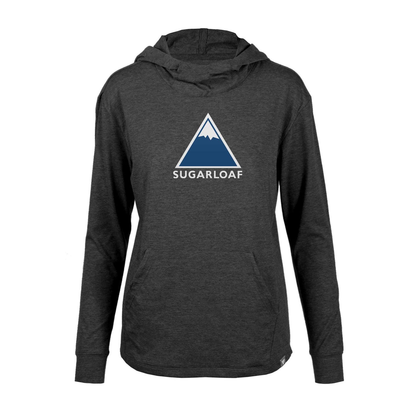 Sugarloaf Women's Lightweight Tech Hoody Full Color Chest Logo HEATHER CHARCOAL