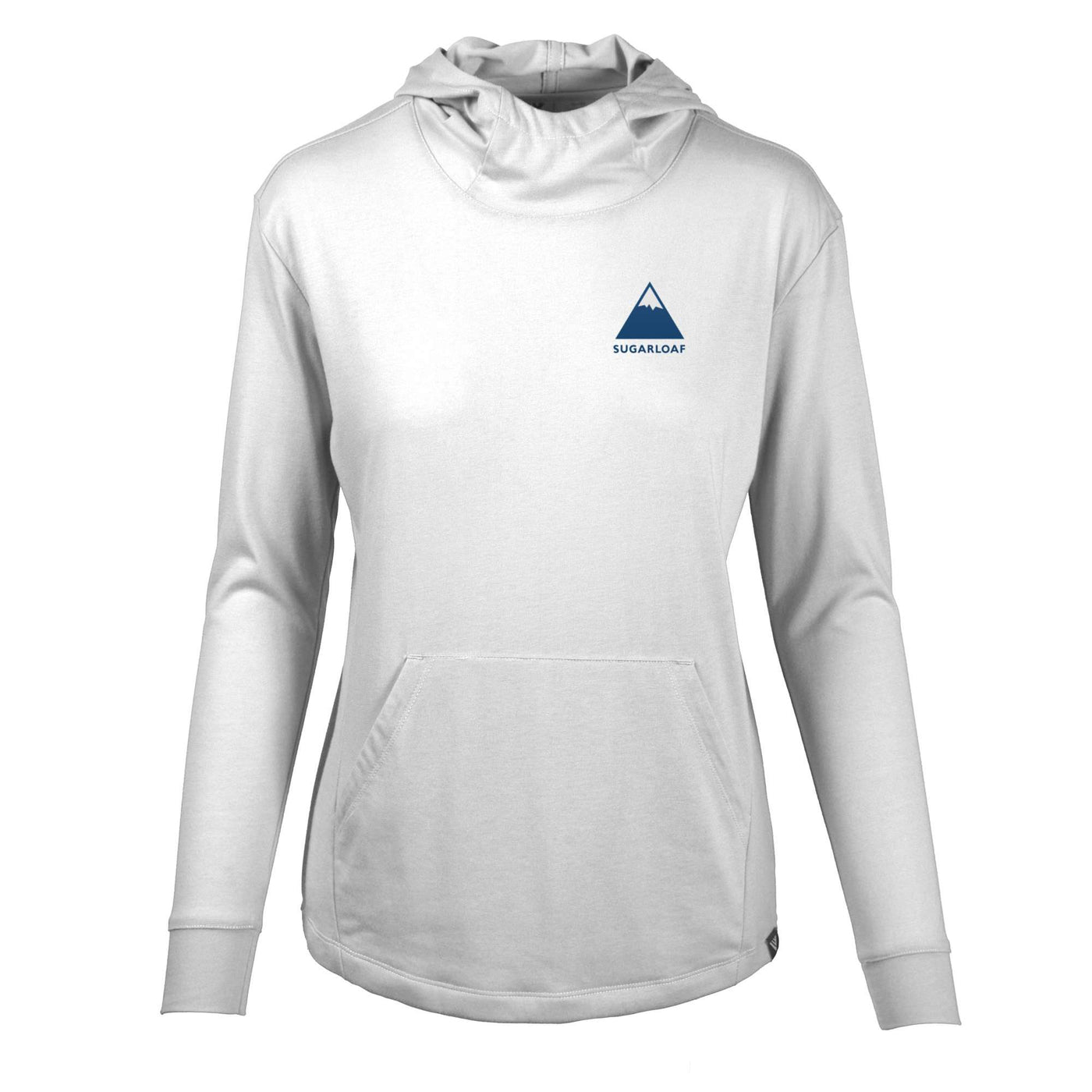 Sugarloaf Women's Lightweight Tech Hoody Full Color Small Chest Logo WHITE