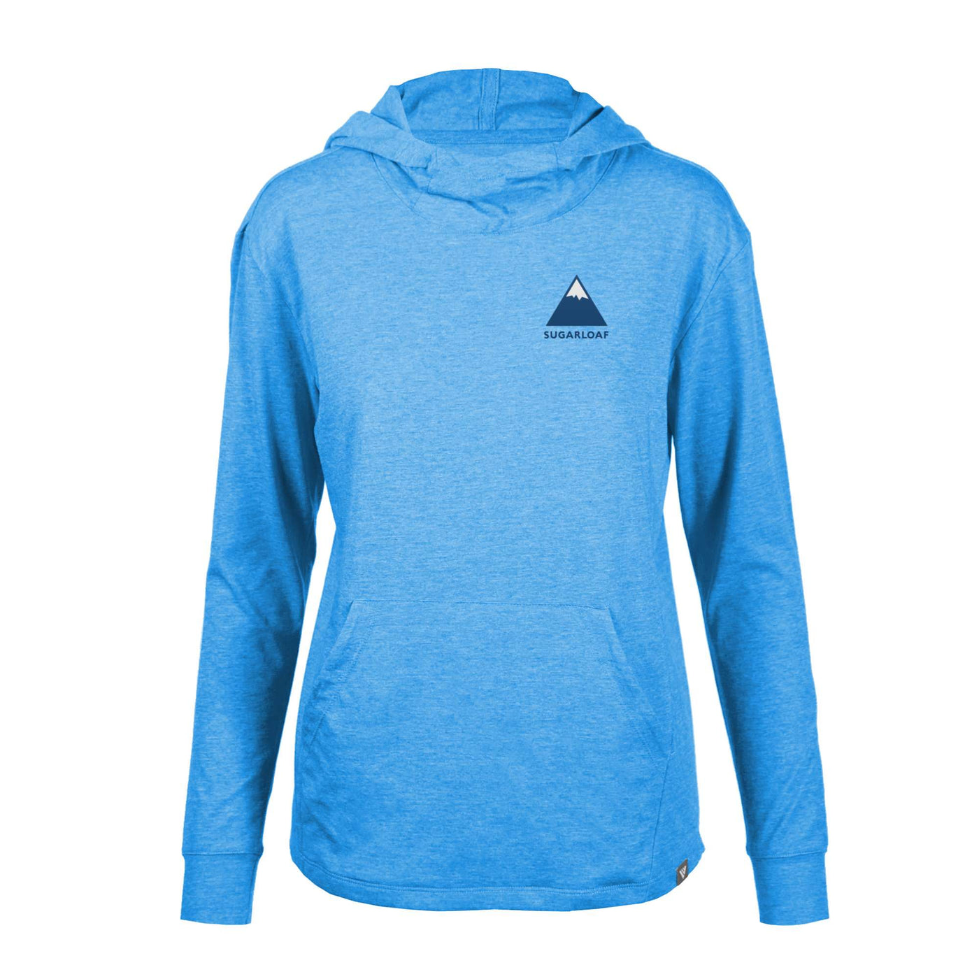 Sugarloaf Women's Lightweight Tech Hoody Full Color Small Chest Logo HEATHER BLUE ORCHID