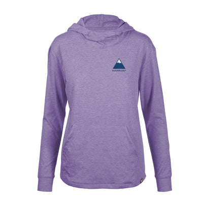 Sugarloaf Women's Lightweight Tech Hoody Full Color Small Chest Logo HEATHER PURPLE REIGN