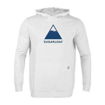 Sugarloaf Men's Lightweight Tech Hoody Full Color Chest Logo WHITE