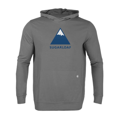 Sugarloaf Men's Lightweight Tech Hoody Full Color Chest Logo PEBBLE