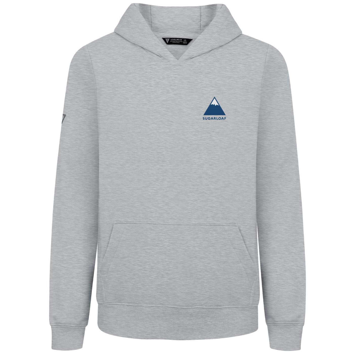 Sugarloaf Kid's Hoody Full Color Small Chest Logo HEATHER PEBBLE