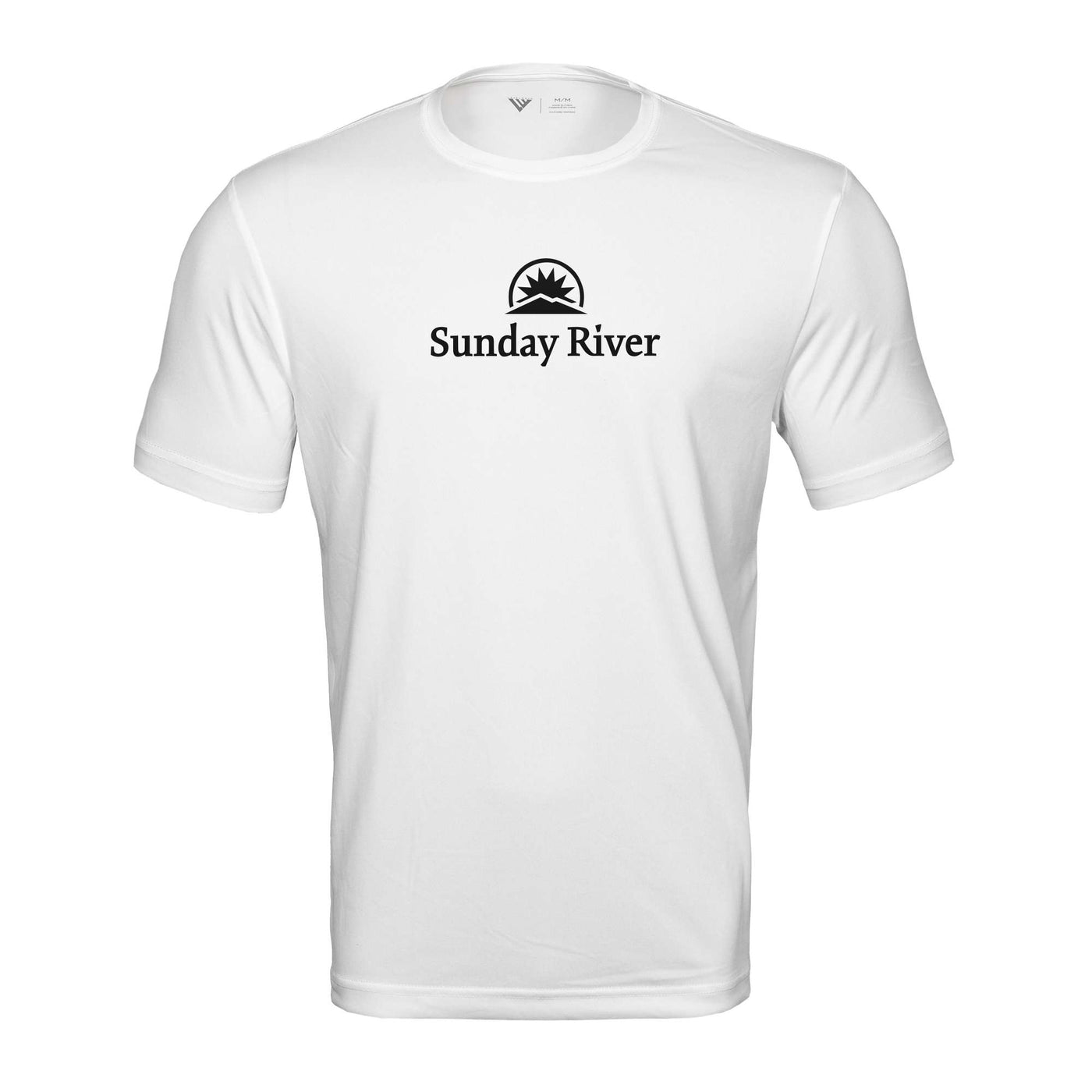 Sunday River Tech T-Shirt Black Chest Logo WHITE