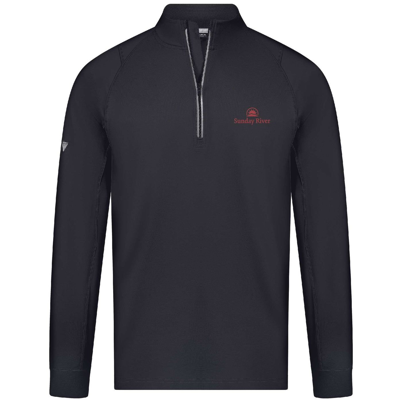 Sunday River Men's Lightweight 1/4 Zip Logo BLACK