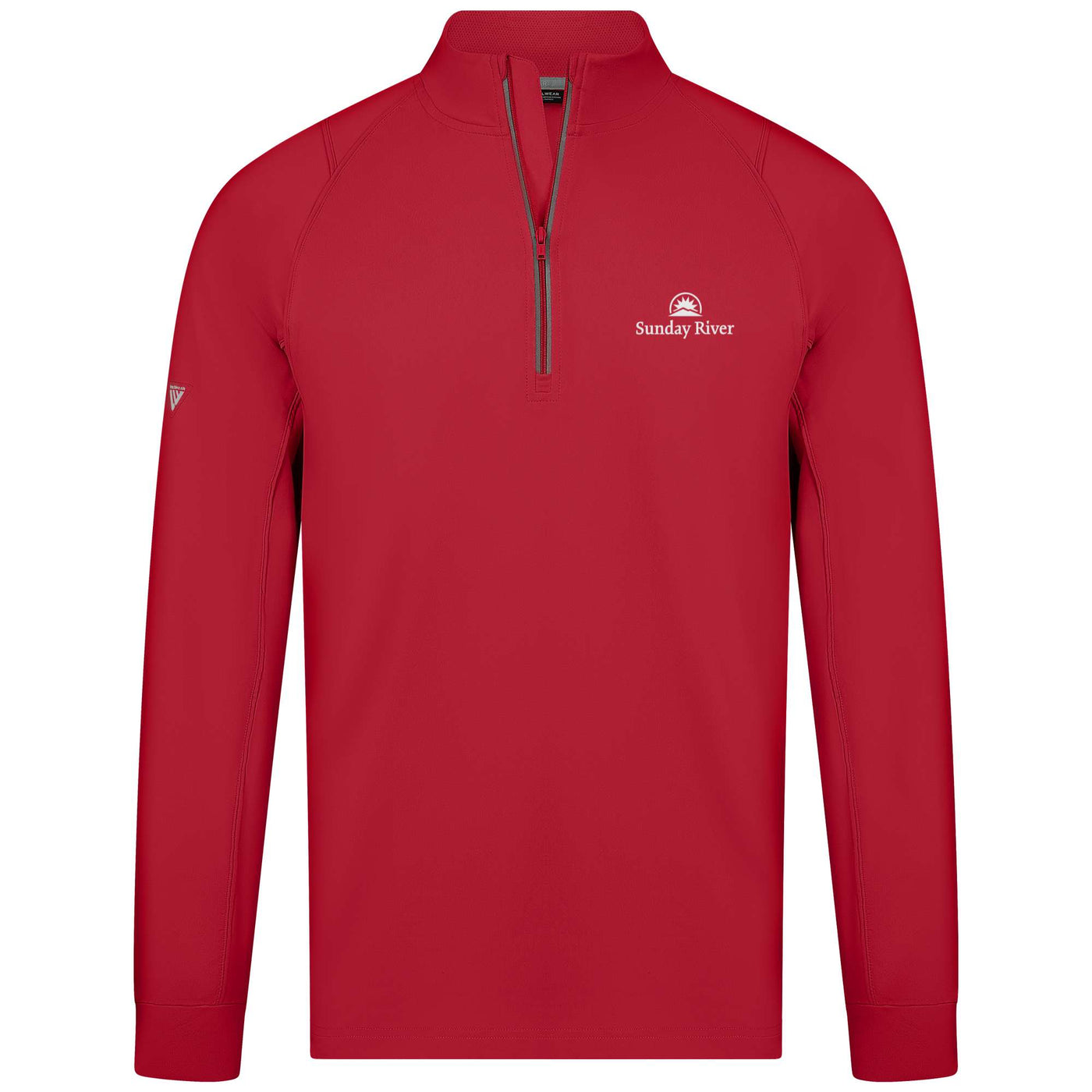 Sunday River Men's Lightweight 1/4 Zip Logo FLAME RED