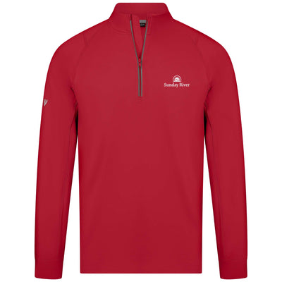 Sunday River Men's Lightweight 1/4 Zip Logo FLAME RED