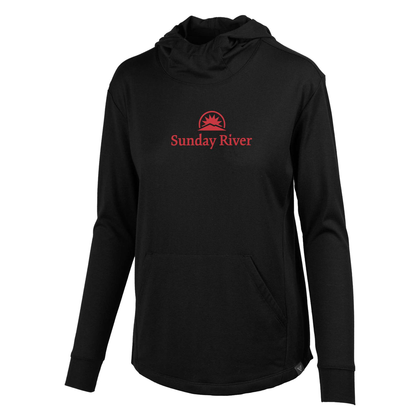 Sunday River Women's Lightweight Tech Hoody Red Chest Logo 