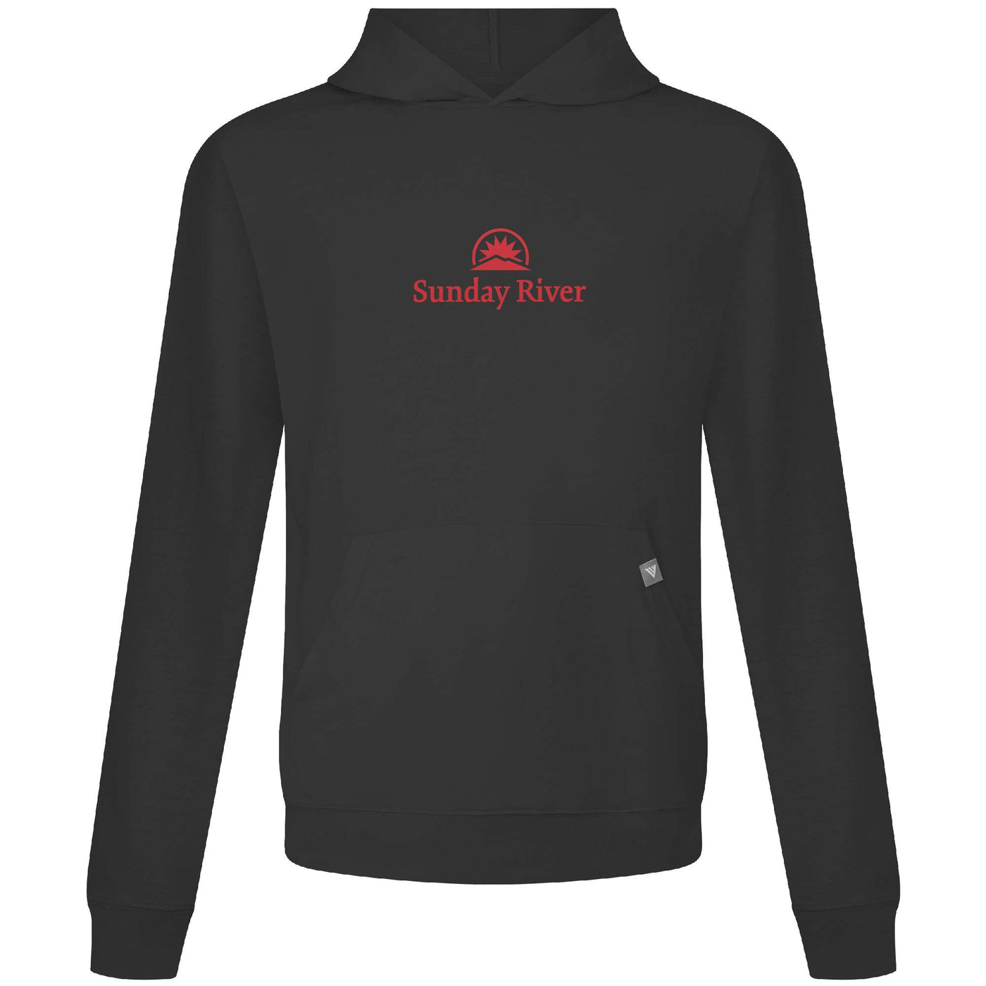 Sunday River Men's Lightweight Tech Hoody Red Chest Logo BLACK