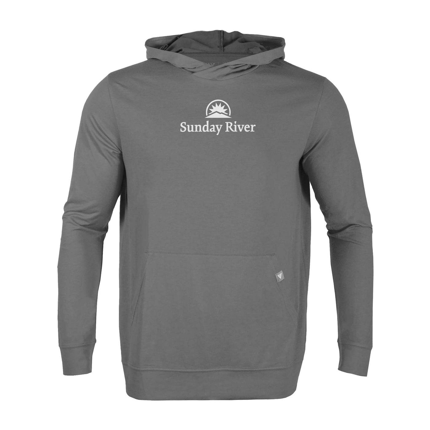 Sunday River Men's Lightweight Tech Hoody White Chest Logo PEBBLE