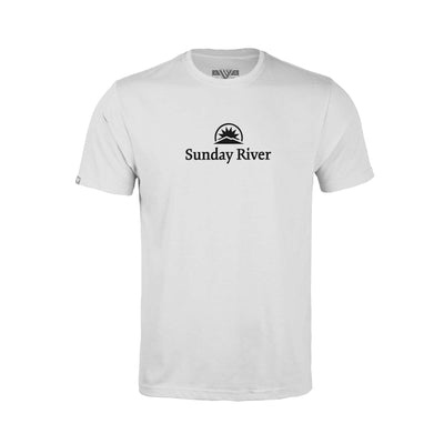 Sunday River Kid's Classic T-Shirt Black Chest Logo WHITE