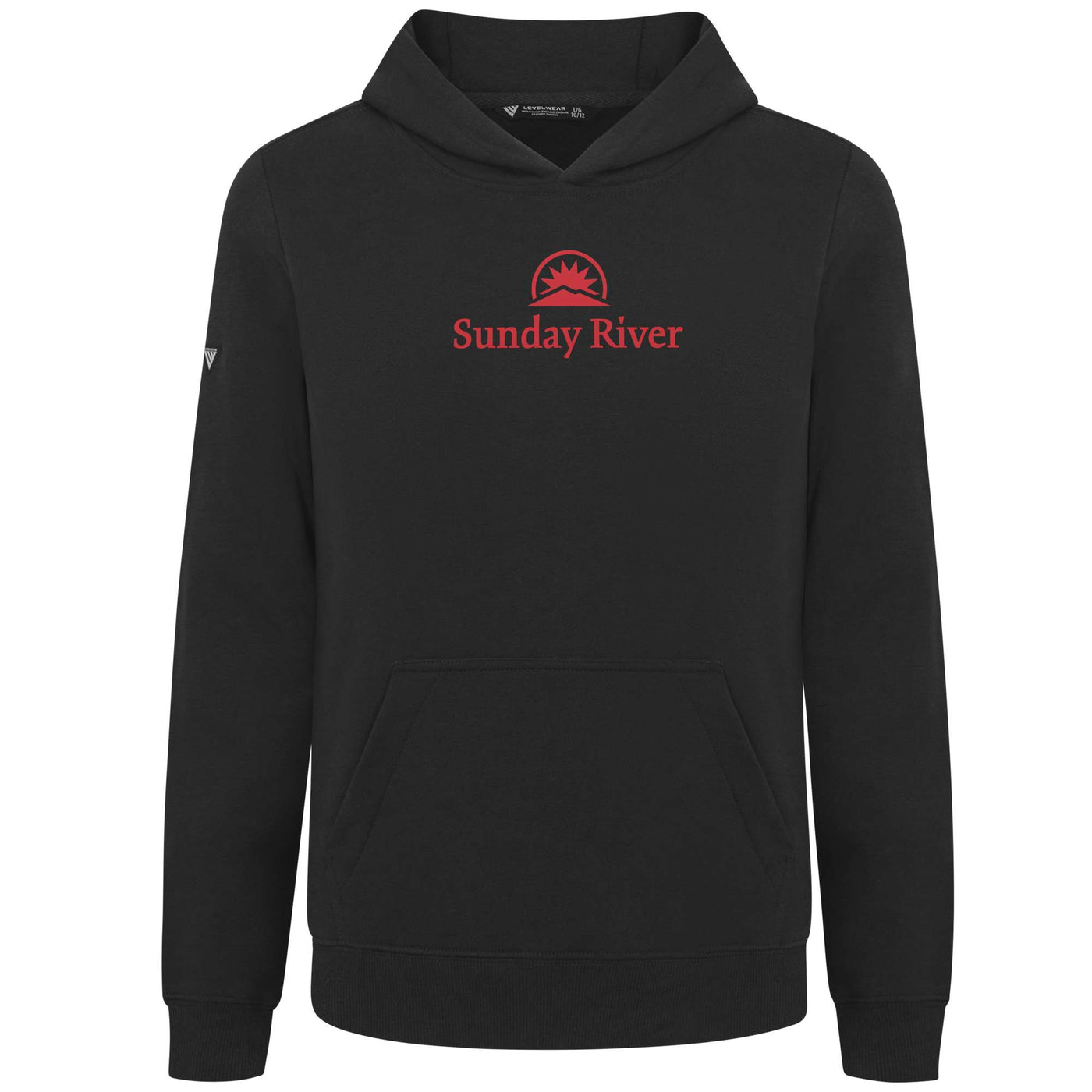 Sunday River Kid's Hoody Red Chest Logo BLACK