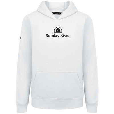 Sunday River Kid's Hoody Black Chest Logo WHITE