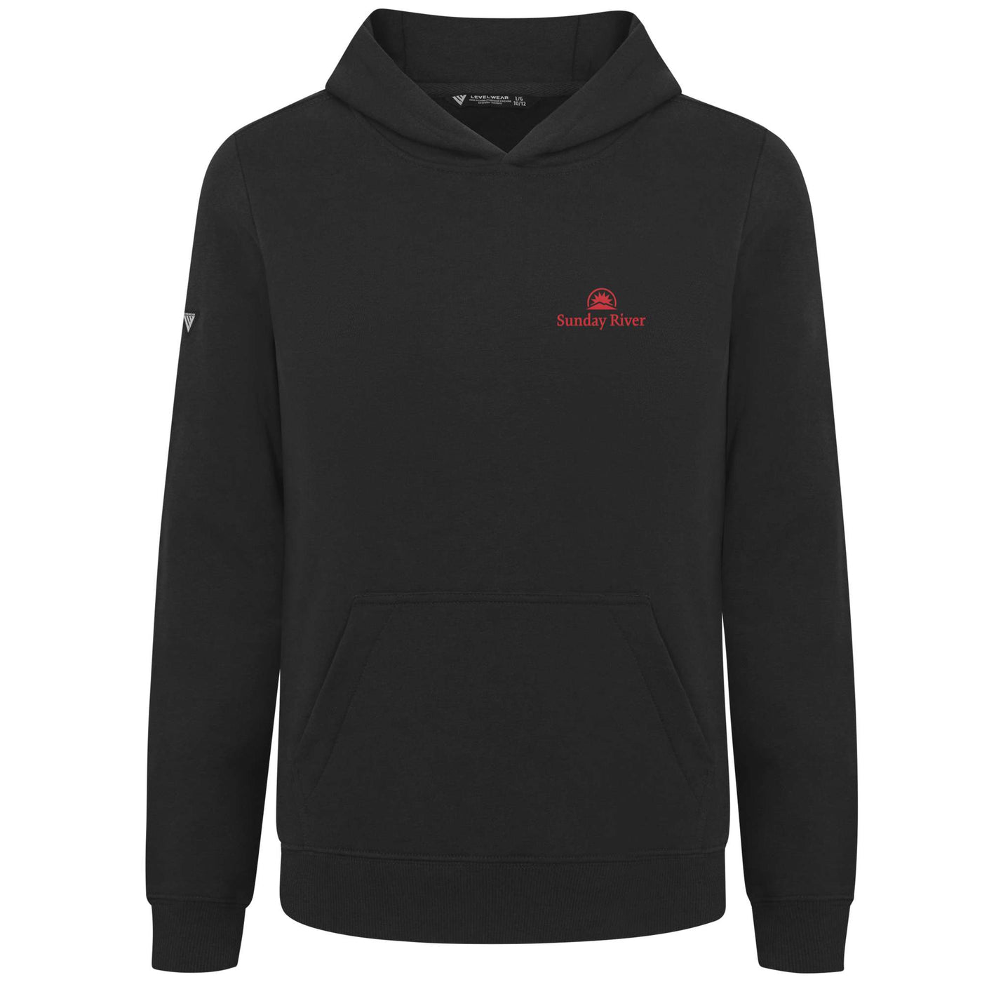 Sunday River Kid's Hoody Red Small Chest Logo BLACK