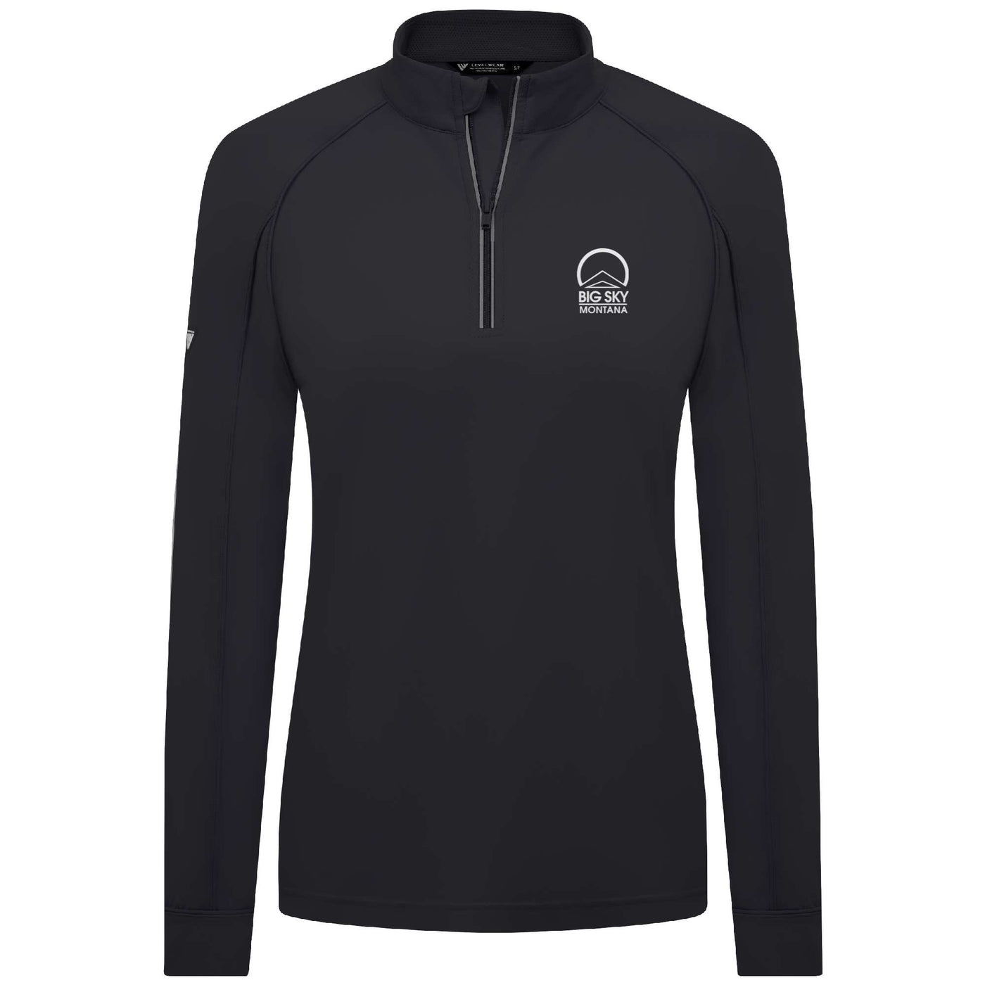 Big Sky Women's Lightweight 1/4 Zip Small Chest Logo BLACK