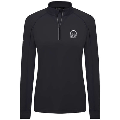 Big Sky Women's Lightweight 1/4 Zip Small Chest Logo BLACK