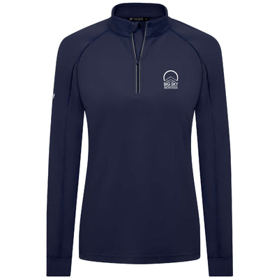 Big Sky Women's Lightweight 1/4 Zip Small Chest Logo NAVY