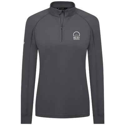 Big Sky Women's Lightweight 1/4 Zip Small Chest Logo CHARCOAL