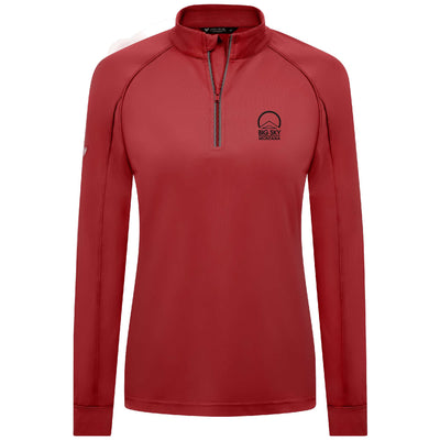 Big Sky Women's Lightweight 1/4 Zip Small Chest Logo FLAME RED