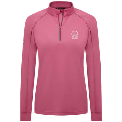 Big Sky Women's Lightweight 1/4 Zip Small Chest Logo DEEP PINK