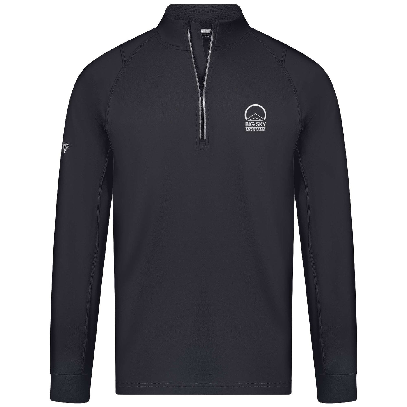 Big Sky Men's Lightweight 1/4 Zip Small Chest Logo BLACK