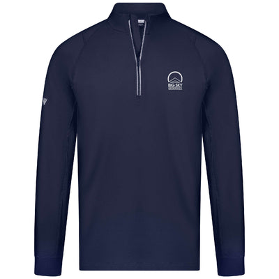 Big Sky Men's Lightweight 1/4 Zip Small Chest Logo NAVY