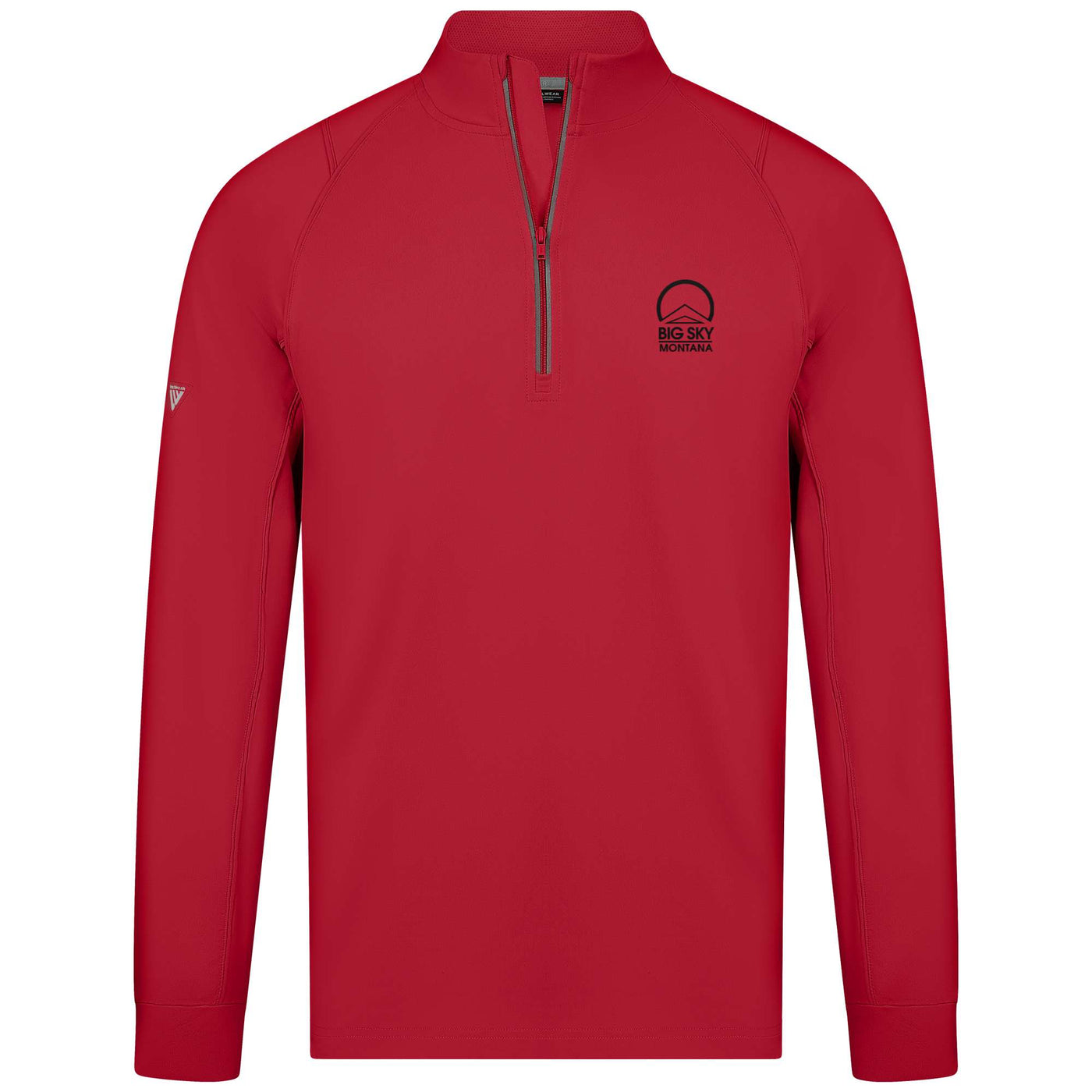 Big Sky Men's Lightweight 1/4 Zip Small Chest Logo FLAME RED