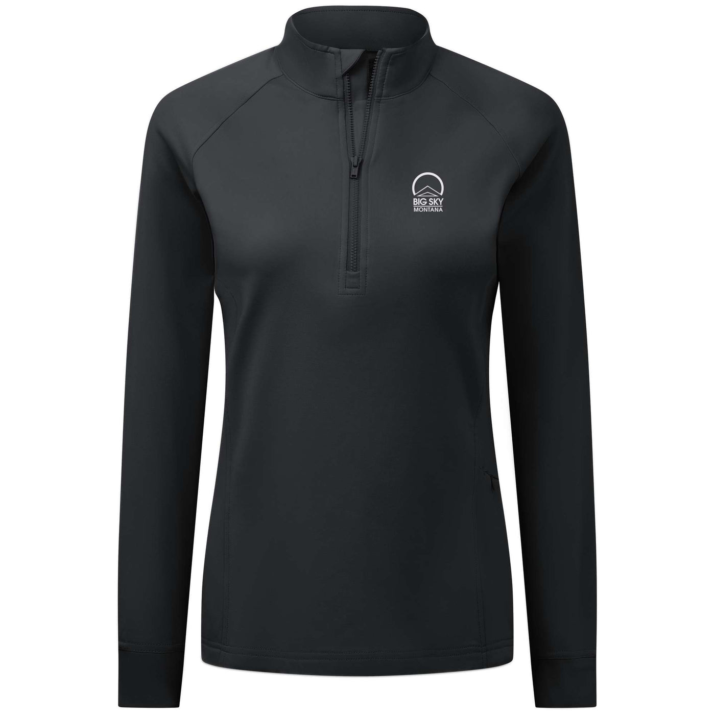 Big Sky Women's Midweight 1/4 Zip Small Chest Logo BLACK