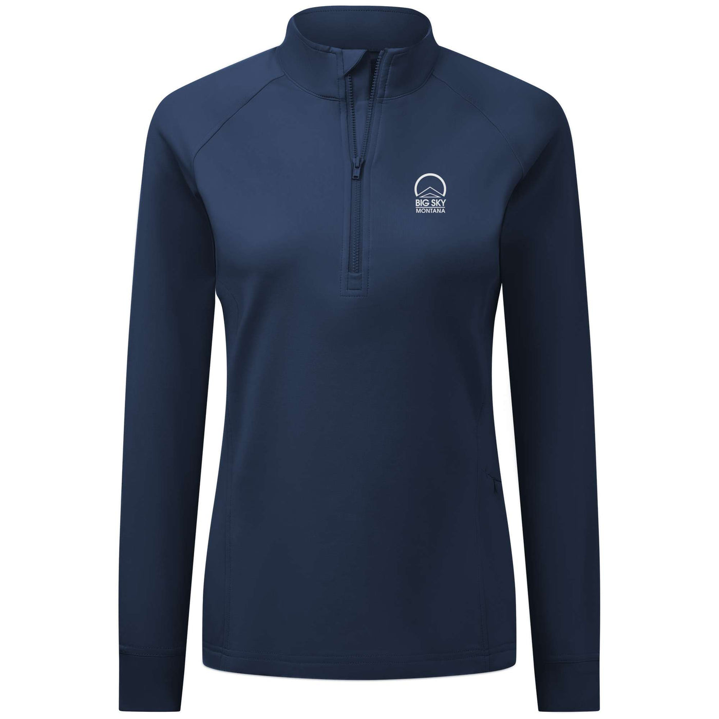 Big Sky Women's Midweight 1/4 Zip Small Chest Logo NAVY