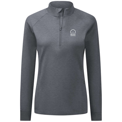 Big Sky Women's Midweight 1/4 Zip Small Chest Logo HEATHER CHARCOAL