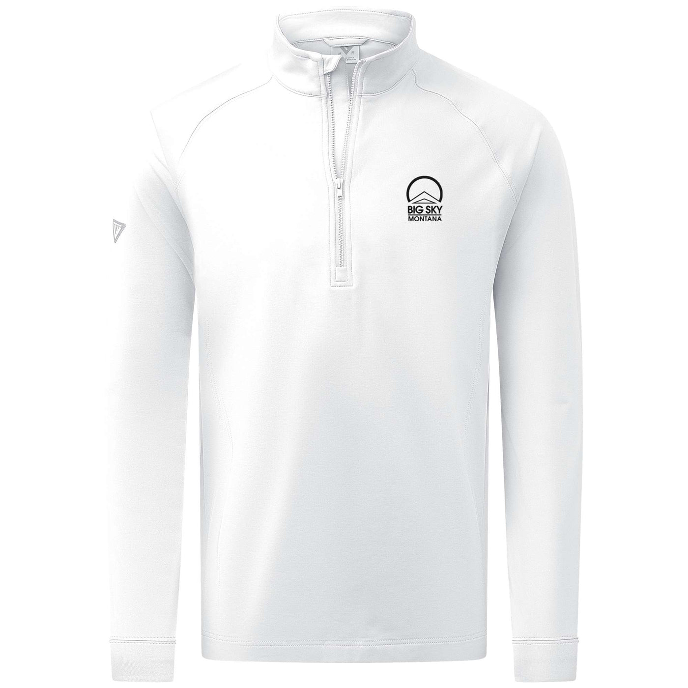 Big Sky Men's Midweight 1/4 Zip Small Chest Logo WHITE