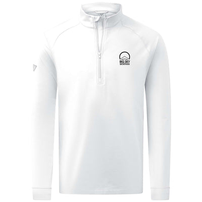 Big Sky Men's Midweight 1/4 Zip Small Chest Logo WHITE