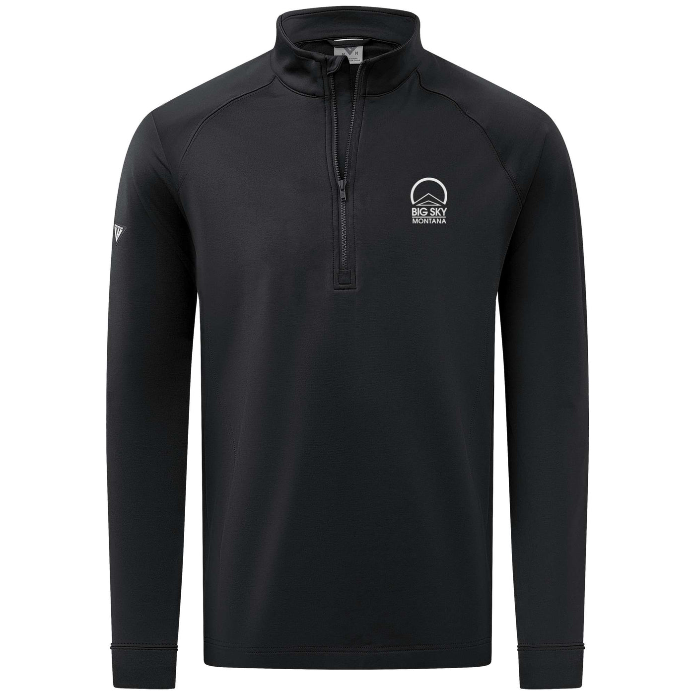 Big Sky Men's Midweight 1/4 Zip Small Chest Logo BLACK