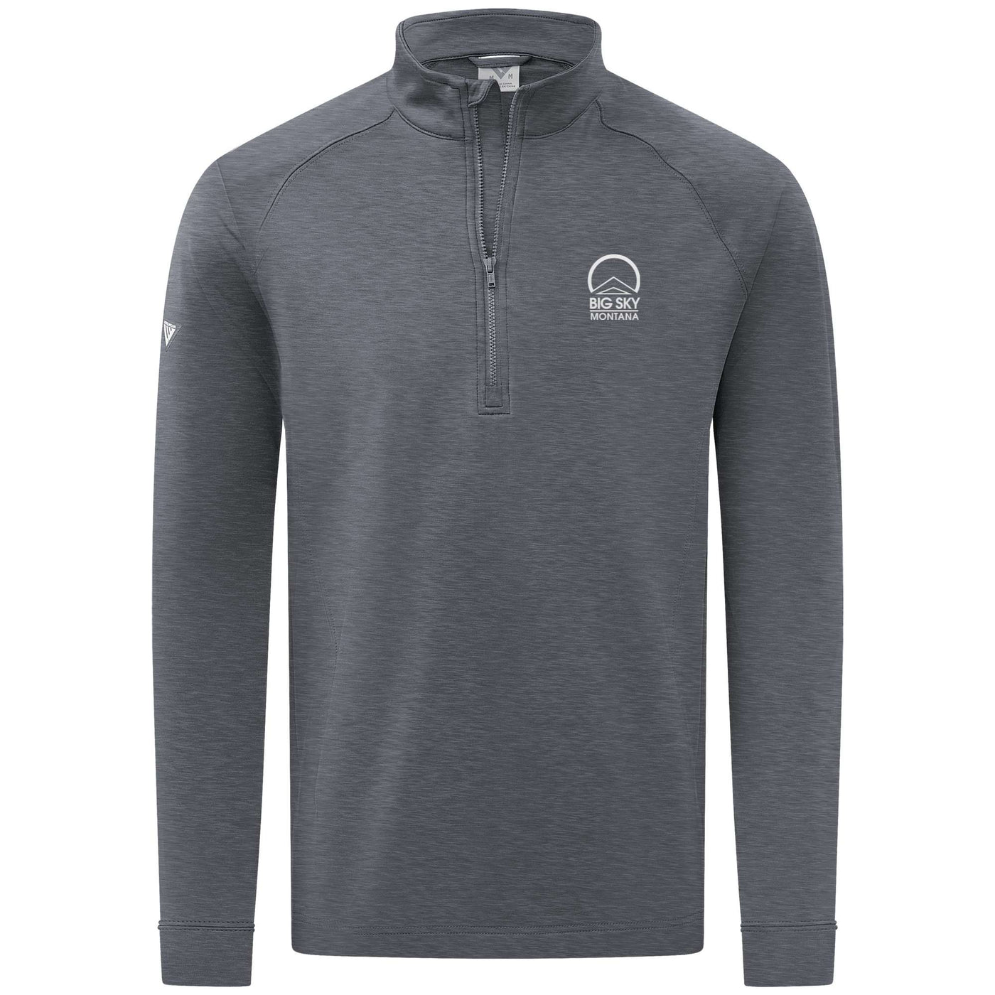 Big Sky Men's Midweight 1/4 Zip Small Chest Logo HEATHER CHARCOAL