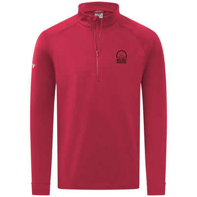 Big Sky Men's Midweight 1/4 Zip Small Chest Logo FLAME RED