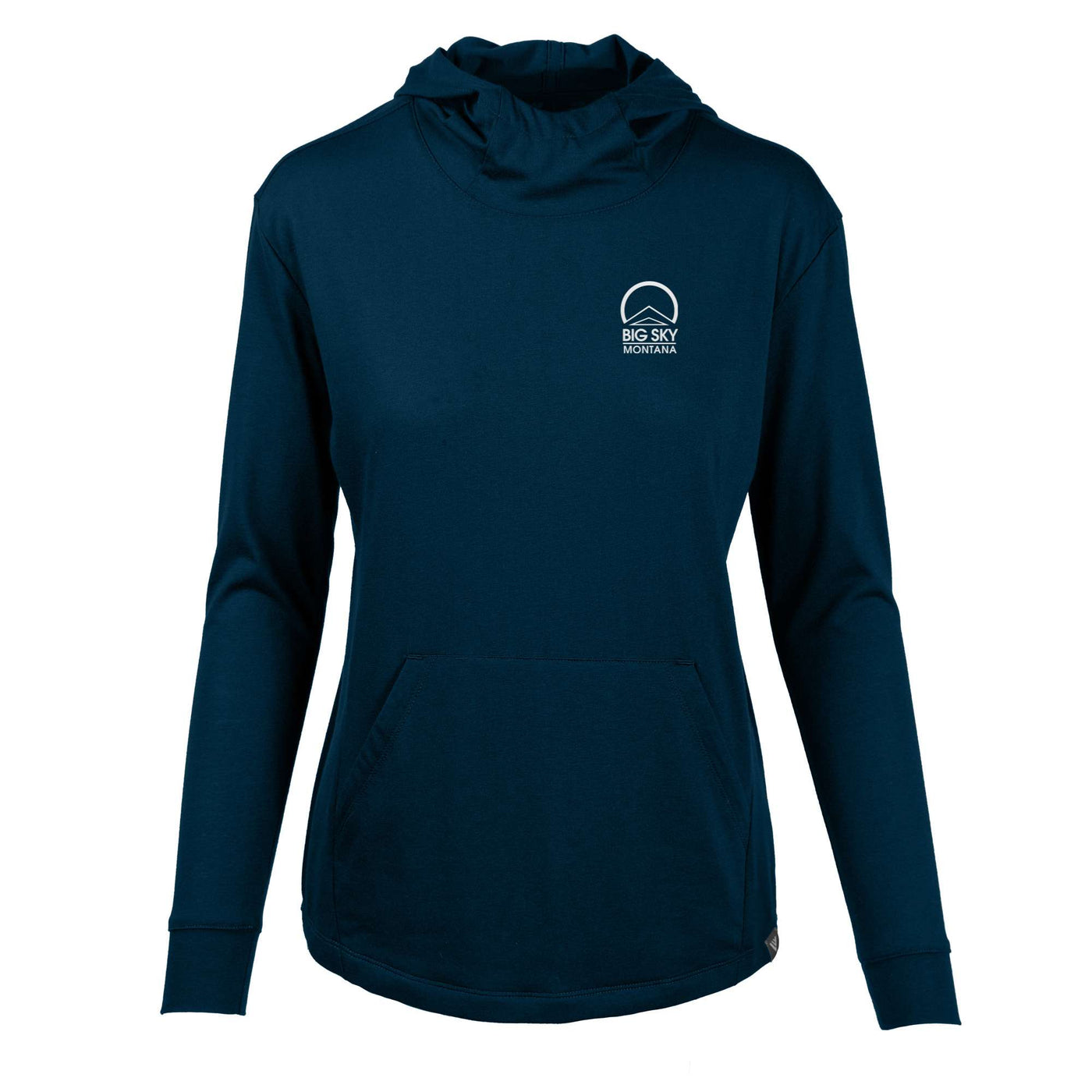 Big Sky Women's Lightweight Tech Hoody White Small Chest Logo SOLID NAVY