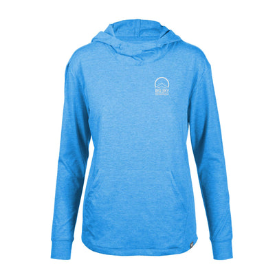 Big Sky Women's Lightweight Tech Hoody White Small Chest Logo HEATHER BLUE ORCHID