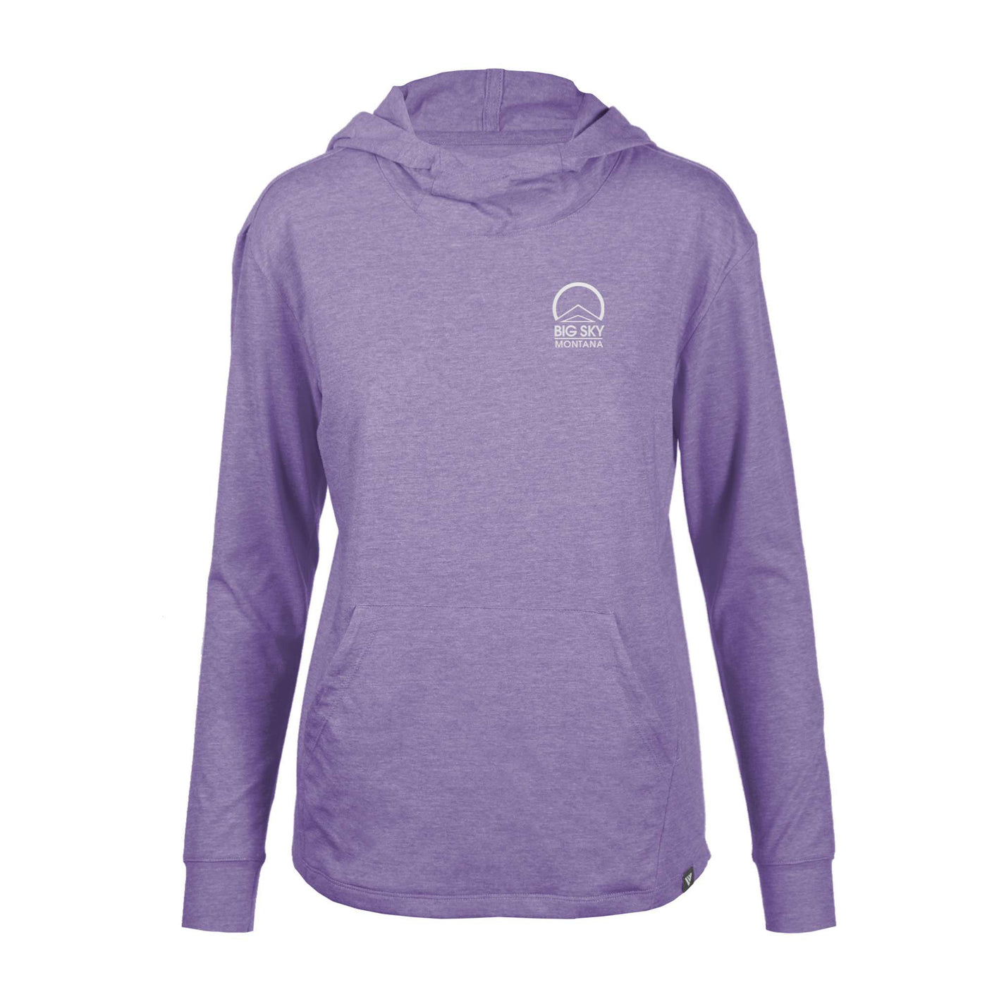 Big Sky Women's Lightweight Tech Hoody White Small Chest Logo HEATHER PURPLE REIGN