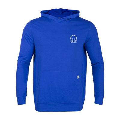 Big Sky Men's Lightweight Tech Hoody White Small Chest Logo TEAM ROYAL