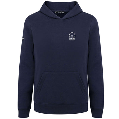 Big Sky Kid's Hoody White Small Chest Logo NAVY