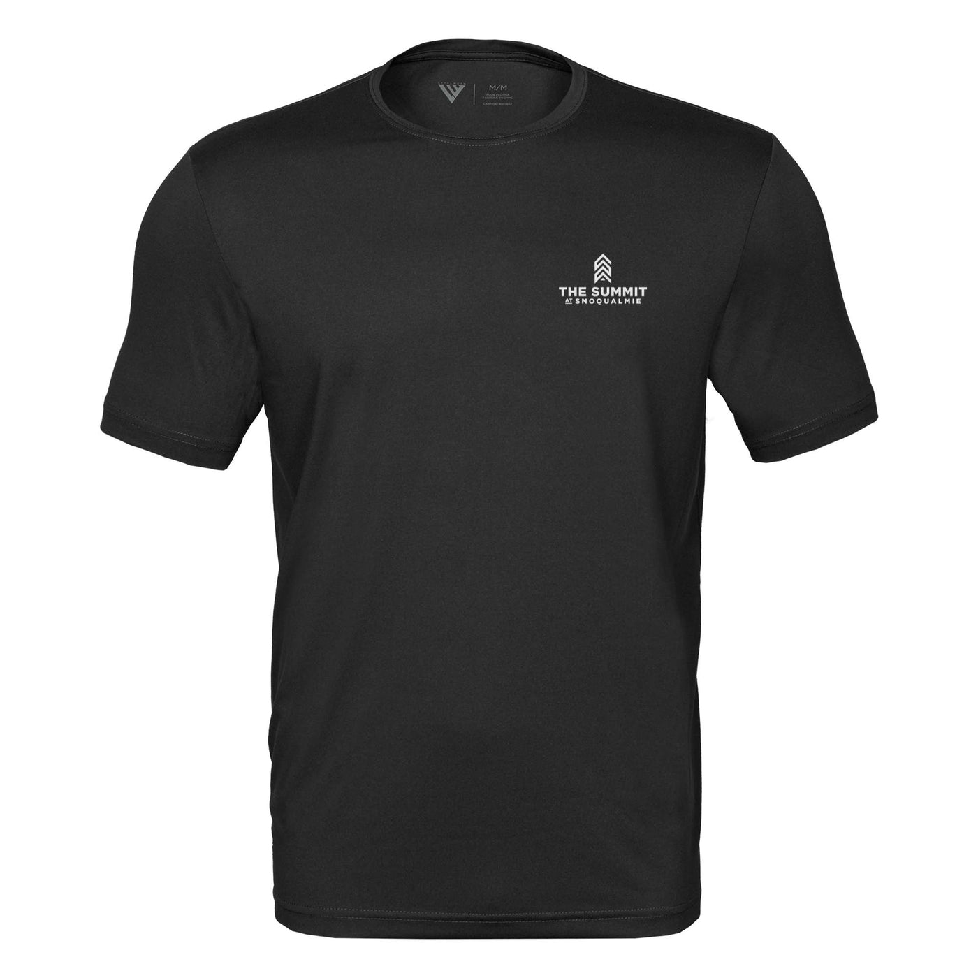 The Summit at Snoqualmie Tech T-Shirt White Small Chest Logo BLACK